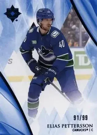 2023-24 Upper Deck Ultimate Collection - Blue #3 - Elias Pettersson - Vancouver Canucks