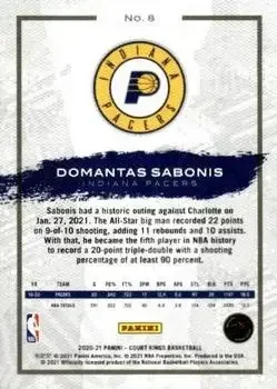 Back of Domantas Sabonis