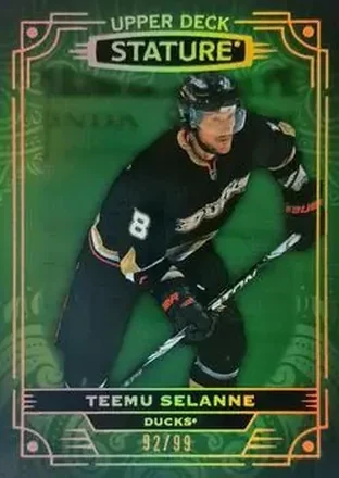 2022-23 Upper Deck Stature - Green #3 - Teemu Selanne - Anaheim Ducks