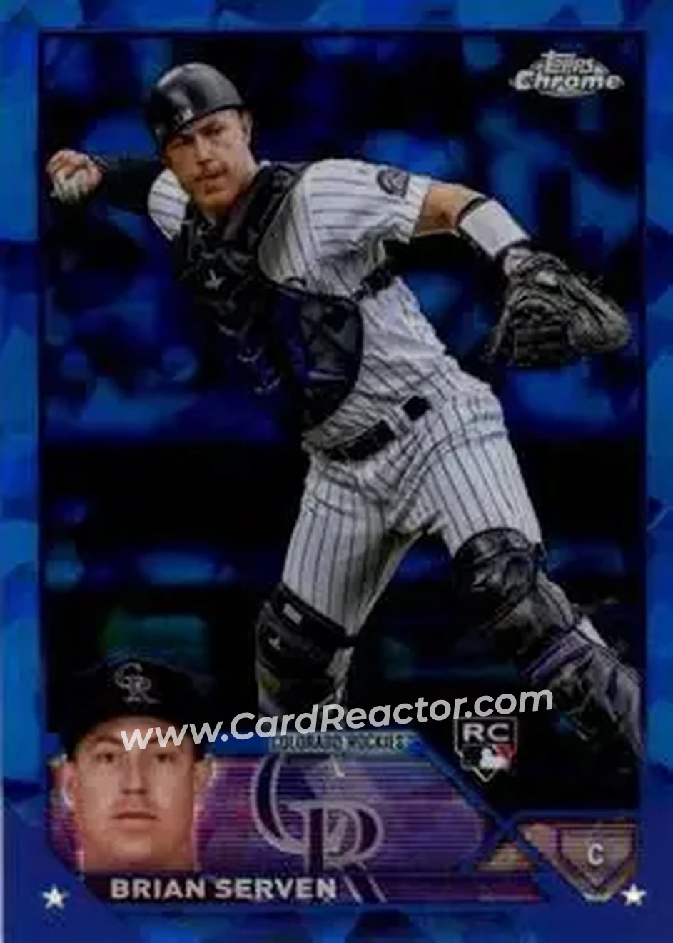 2023 Topps Chrome Sapphire Edition #41 - Brian Serven - Colorado Rockies - Front 2023 Topps Chrome Sapphire Edition #41 - Brian Serven - Colorado Rockies - Front