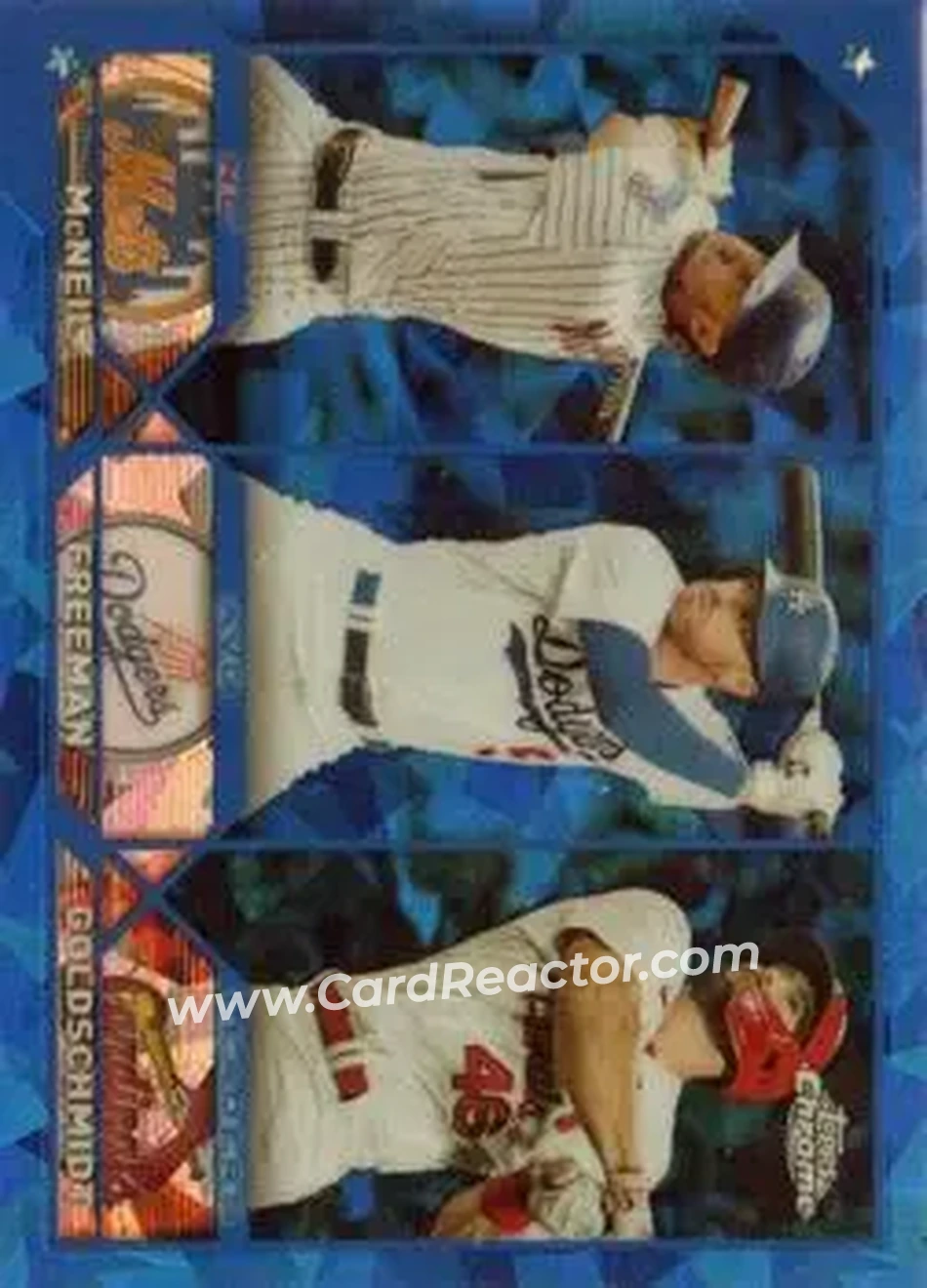 2023 Topps Chrome Sapphire Edition #43 - NL AVG Leaders (Jeff McNeil - Freddie Freeman - Paul Goldschmidt) LL - New York Mets - Los Angeles Dodgers - St. Louis Cardinals - Front 2023 Topps Chrome Sapphire Edition #43 - NL AVG Leaders (Jeff McNeil - Freddie Freeman - Paul Goldschmidt) LL - New York Mets - Los Angeles Dodgers - St. Louis Cardinals - Front