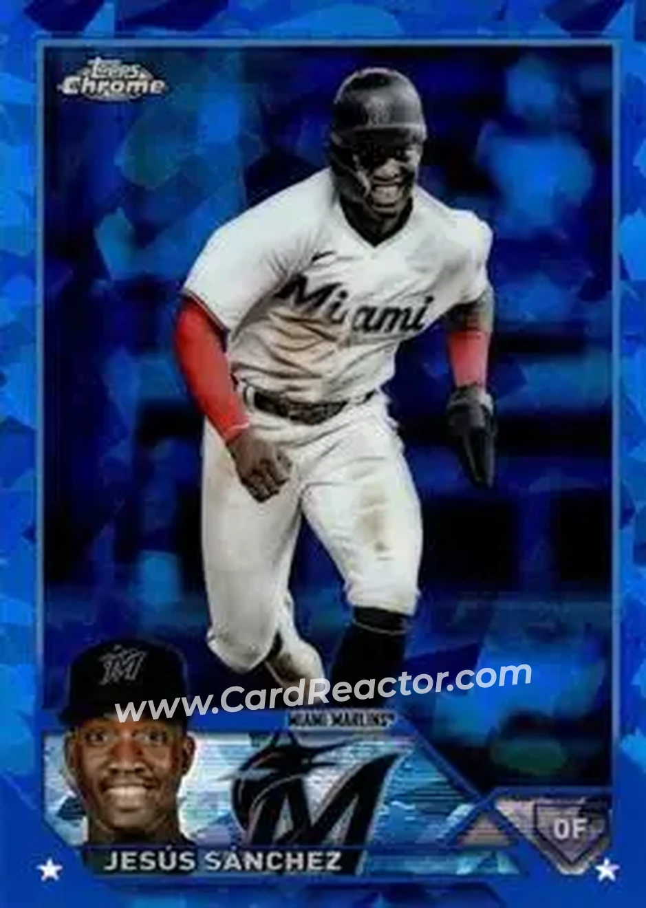 2023 Topps Chrome Sapphire Edition #44 - Jesús Sánchez - Miami Marlins - Front 2023 Topps Chrome Sapphire Edition #44 - Jesús Sánchez - Miami Marlins - Front