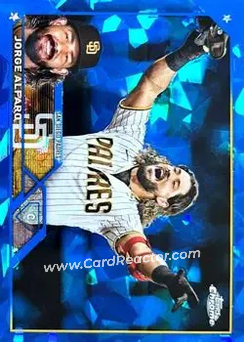 2023 Topps Chrome Sapphire Edition #46 - Jorge Alfaro - San Diego Padres - Front 2023 Topps Chrome Sapphire Edition #46 - Jorge Alfaro - San Diego Padres - Front
