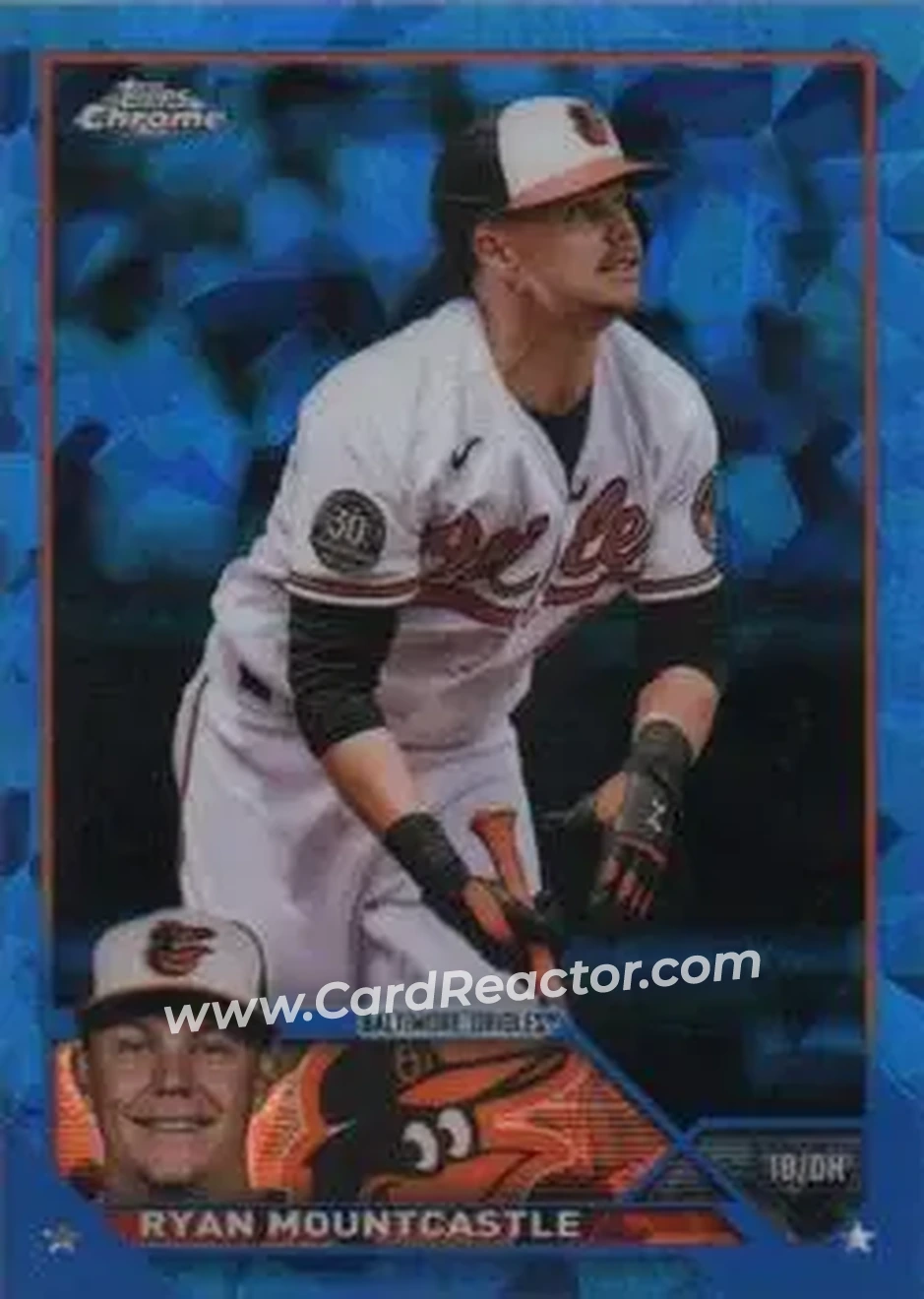 2023 Topps Chrome Sapphire Edition #47 - Ryan Mountcastle - Baltimore Orioles - Front 2023 Topps Chrome Sapphire Edition #47 - Ryan Mountcastle - Baltimore Orioles - Front