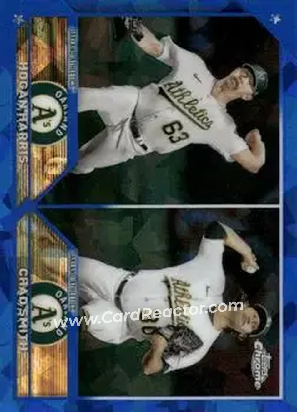 2023 Topps Chrome Update Sapphire Edition #USCS49 - Hogan Harris - Chad Smith RCOM, RC - Oakland Athletics - Oakland Athletics - Front 2023 Topps Chrome Update Sapphire Edition #USCS49 - Hogan Harris - Chad Smith RCOM, RC - Oakland Athletics - Oakland Athletics - Front