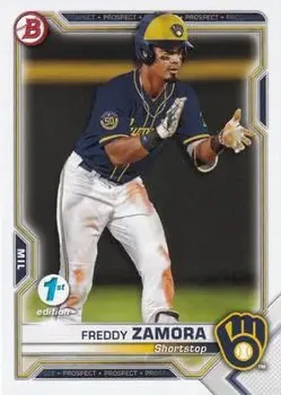 2021 Bowman 1st Edition #BFE-2 - Freddy Zamora - Milwaukee Brewers