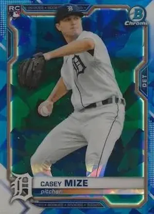 2021 Bowman Chrome Sapphire Edition #9 - Casey Mize - Detroit Tigers