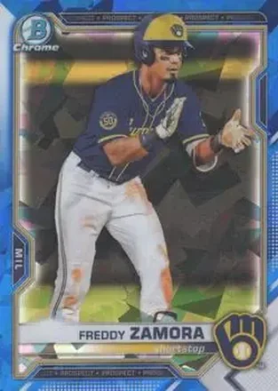 2021 Bowman Sapphire Edition #BCP-2 - Freddy Zamora - Milwaukee Brewers
