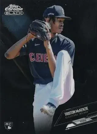 2021 Topps Chrome Black #8 - Triston McKenzie - Cleveland Indians