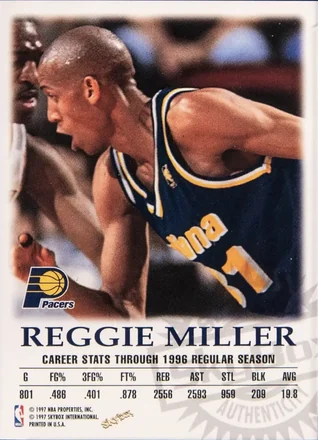 Reggie Miller 뒷면
