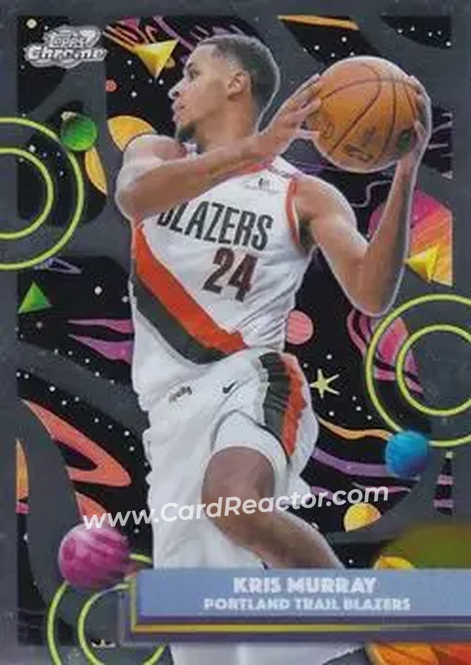 2025-26 Topps Chrome Cosmic #16 - Kris Murray - Portland Trail Blazers - Front 2025-26 Topps Chrome Cosmic #16 - Kris Murray - Portland Trail Blazers - Front