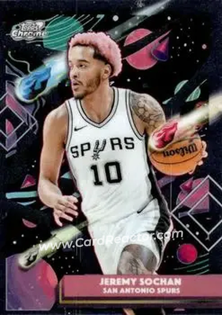2025-26 Topps Chrome Cosmic #25 - Jeremy Sochan - San Antonio Spurs - Front