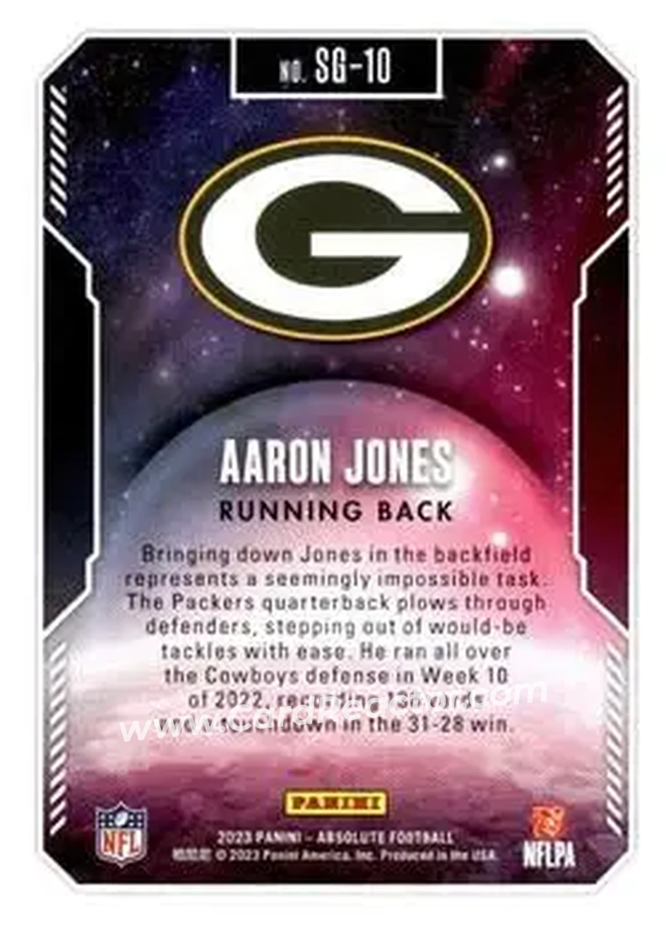 2023 Panini Absolute - Star Gazing Spectrum Blue #SG-10 - Aaron Jones - Green Bay Packers - Back