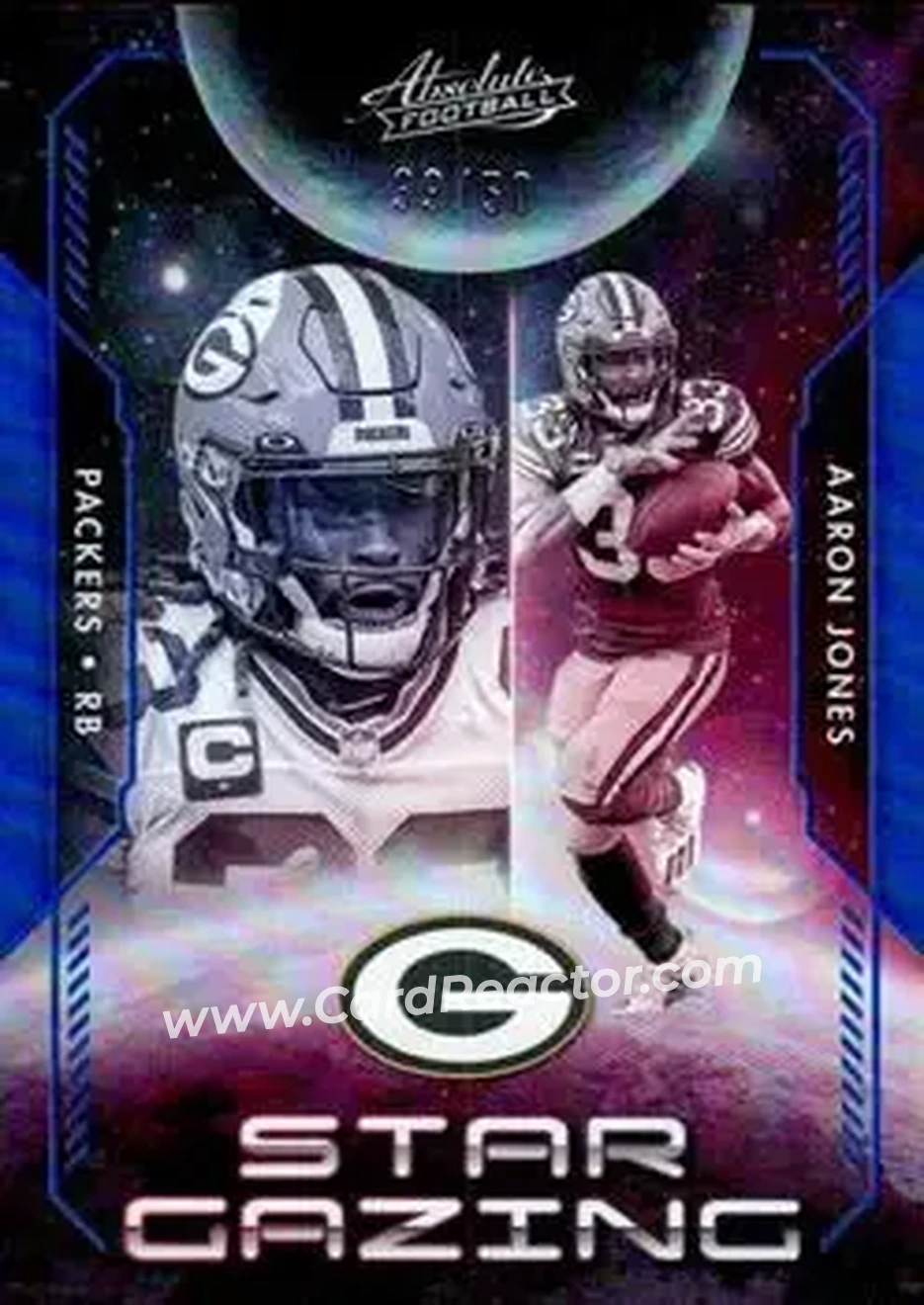 2023 Panini Absolute - Star Gazing Spectrum Blue #SG-10 - Aaron Jones - Green Bay Packers - Front