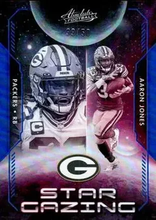 2023 Panini Absolute - Star Gazing Spectrum Blue #SG-10 - Aaron Jones - Green Bay Packers