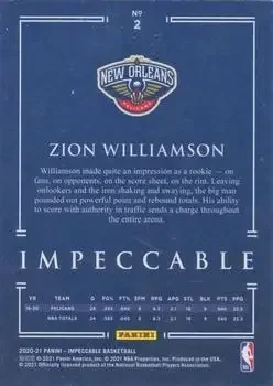 Back of Zion Williamson