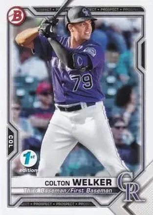 2021 Bowman 1st Edition #BFE-15 - Colton Welker - Colorado Rockies