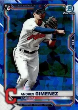 2021 Bowman Chrome Sapphire Edition #12 - Andrés Giménez - Cleveland Indians