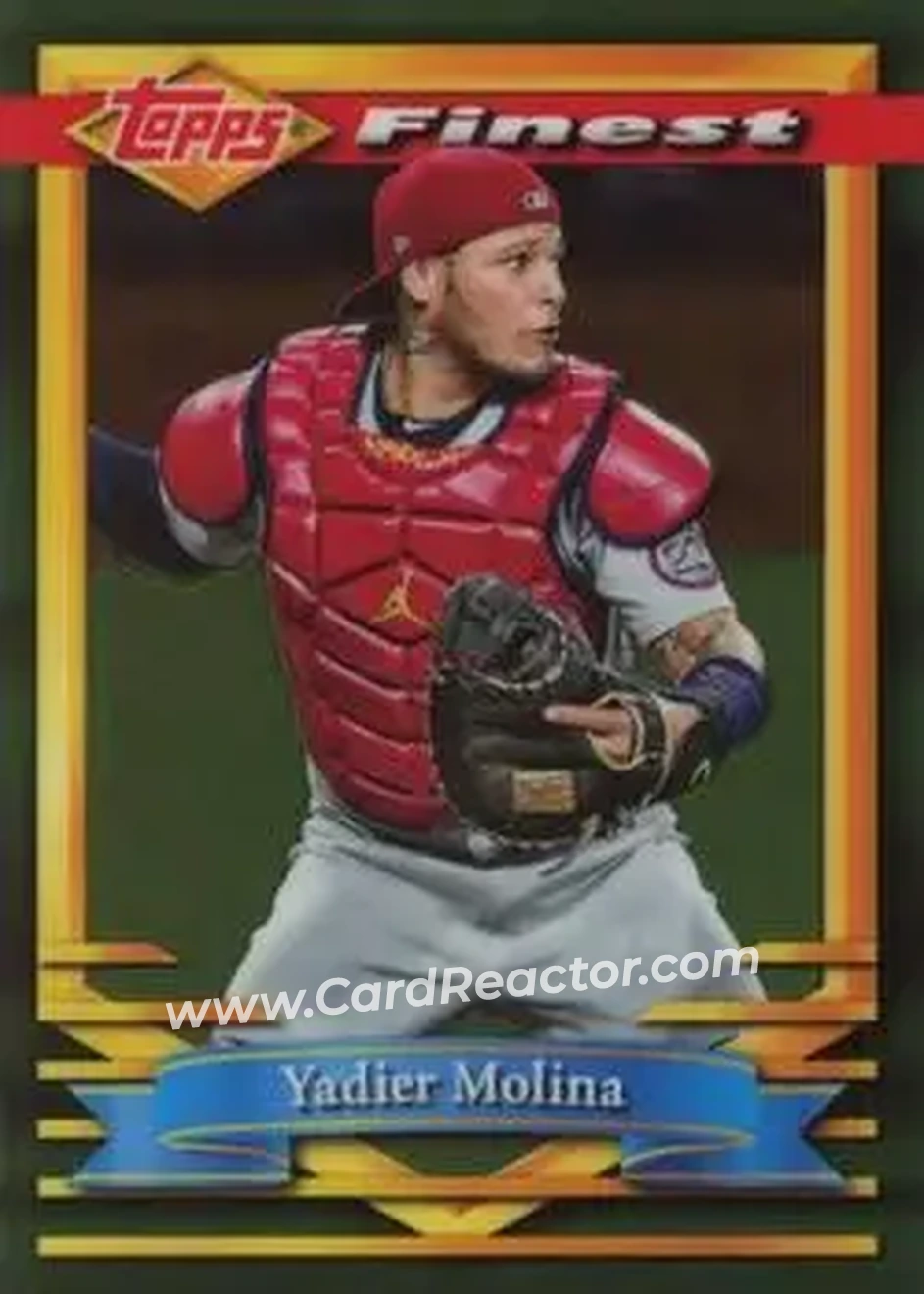 2021 Finest Flashbacks #12 - Yadier Molina - St. Louis Cardinals - Front