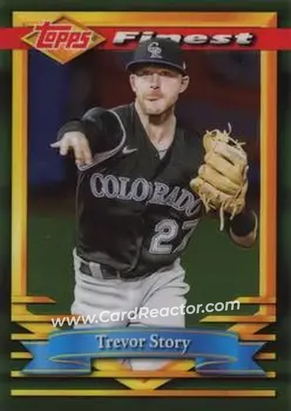 2021 Finest Flashbacks #13 - Trevor Story - Colorado Rockies - Front