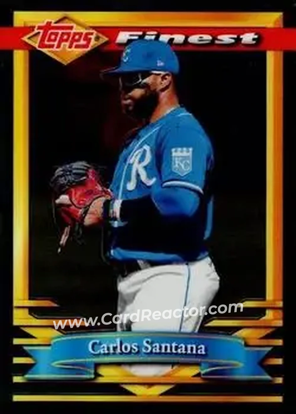 2021 Finest Flashbacks #20 - Carlos Santana - Kansas City Royals - Front