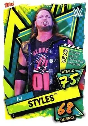 2021 Topps Slam Attax WWE #2 - AJ Styles