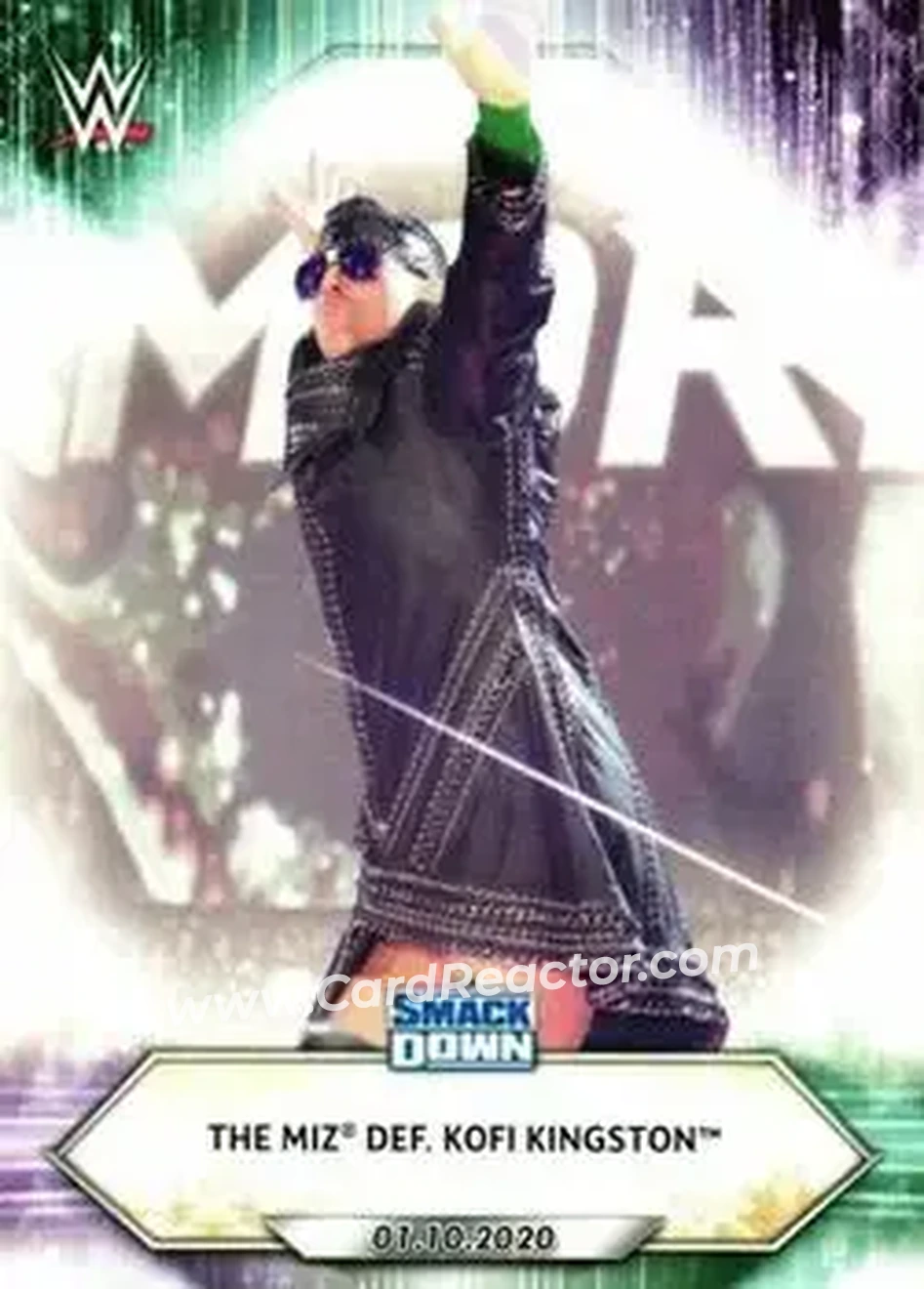 2021 Topps WWE #4 - The Miz def. Kofi Kingston - Front