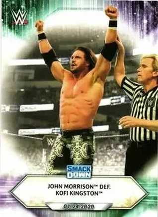 2021 Topps WWE #8 - John Morrison def. Kofi Kingston