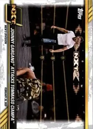 2021 Topps WWE NXT #5 - Johnny Gargano Attacks Tommaso Ciampa
