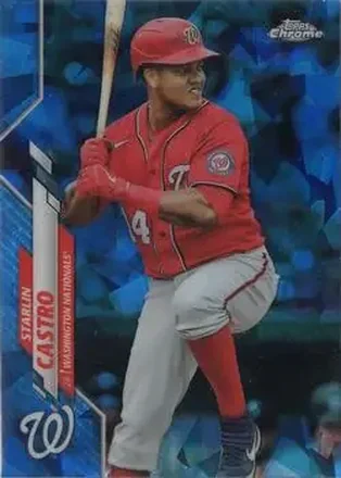 2020 Topps Chrome Update Sapphire Edition #U-5 - Starlin Castro - Washington Nationals