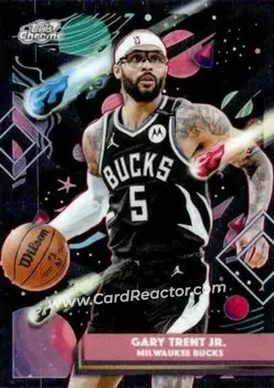2025-26 Topps Chrome Cosmic #56 - Gary Trent Jr. - Milwaukee Bucks - Front