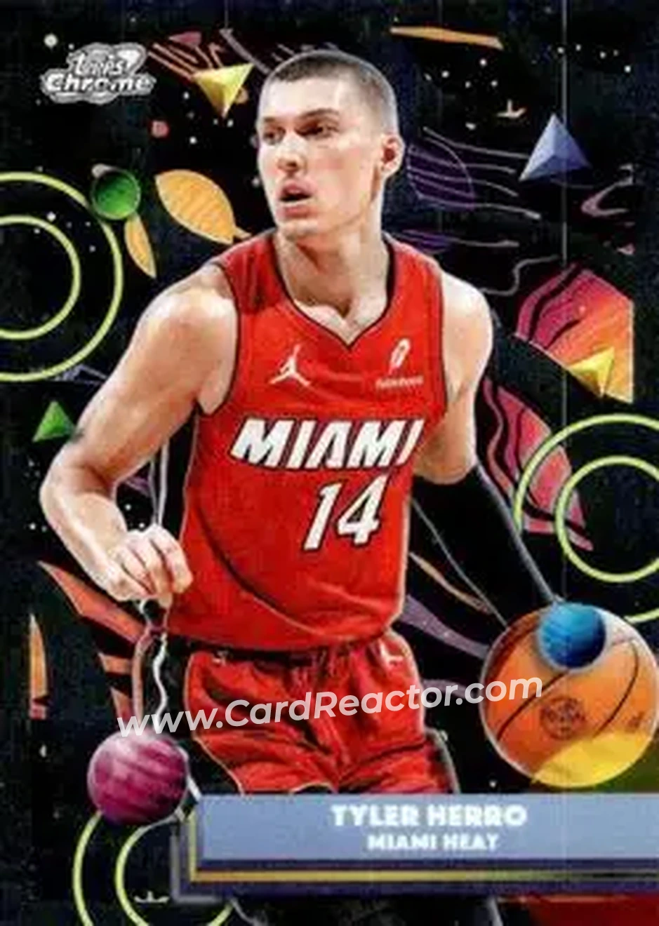 2025-26 Topps Chrome Cosmic #58 - Tyler Herro - Miami Heat - Front 2025-26 Topps Chrome Cosmic #58 - Tyler Herro - Miami Heat - Front