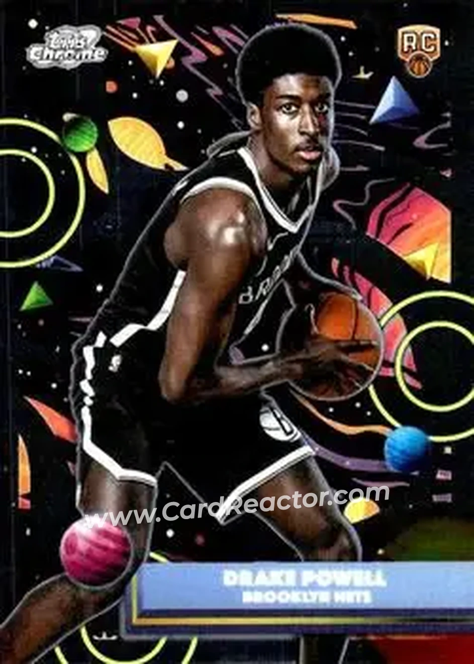 2025-26 Topps Chrome Cosmic #61 - Drake Powell - Brooklyn Nets - Front