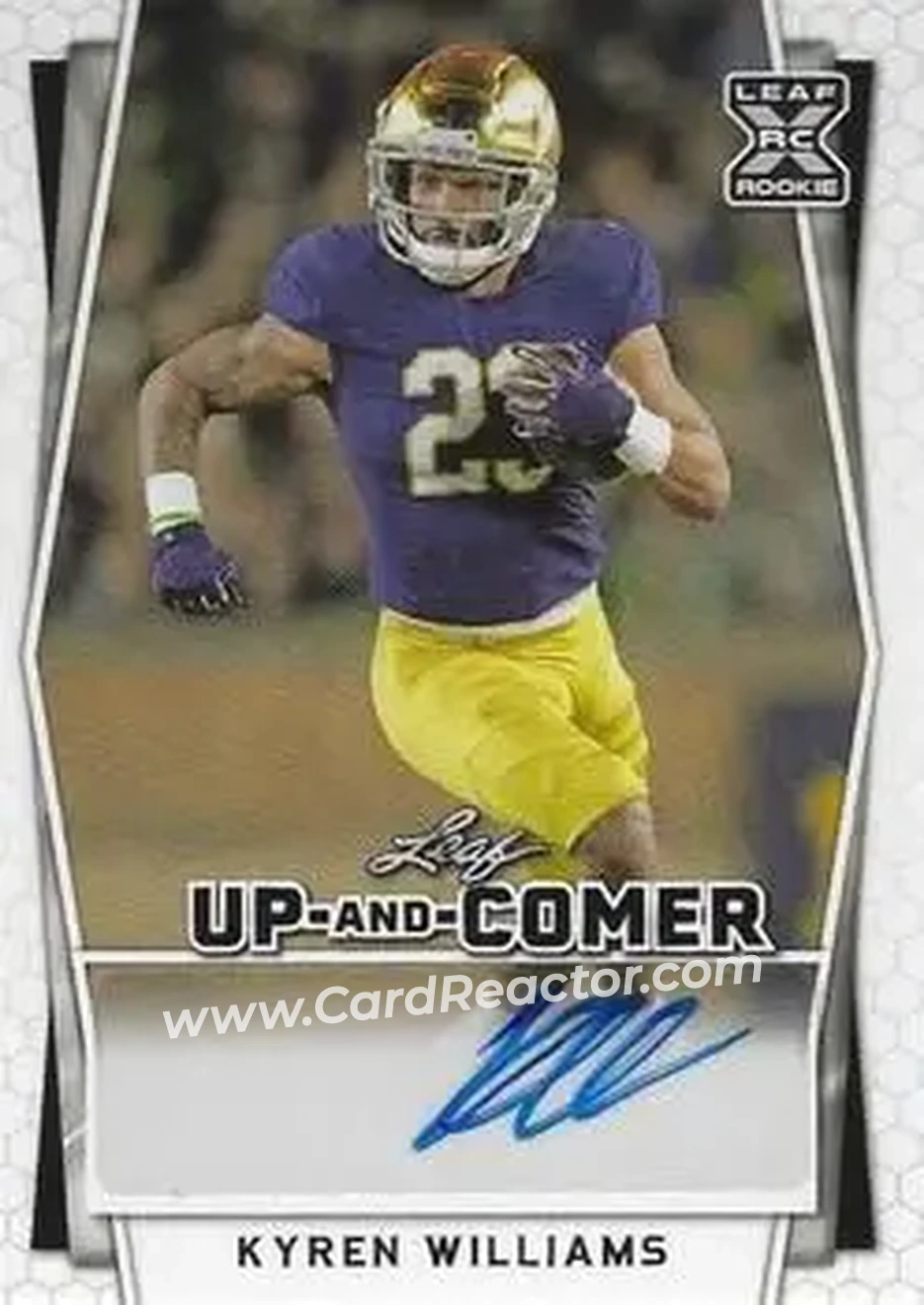 2022 Leaf Holiday Packs - Up-And-Comer #UC-KW1 - Kyren Williams - Notre Dame Fighting Irish - Front 2022 Leaf Holiday Packs - Up-And-Comer #UC-KW1 - Kyren Williams - Notre Dame Fighting Irish - Front
