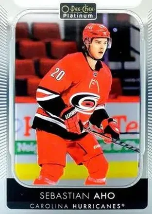2021-22 O-Pee-Chee Platinum #12 - Sebastian Aho - Carolina Hurricanes