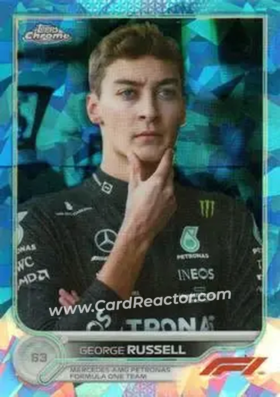 2022 Topps Chrome Sapphire Edition Formula 1 #18 - George Russell - Mercedes-AMG Petronas Formula One Team - Front