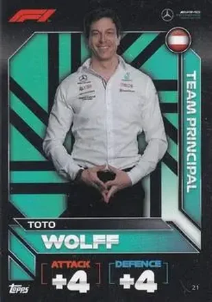 2022 Topps Turbo Attax F1 #21 - Toto Wolff - Mercedes-AMG Petronas Formula One Team