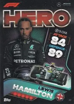 2022 Topps Turbo Attax F1 #22 - Lewis Hamilton - Mercedes-AMG Petronas Formula One Team