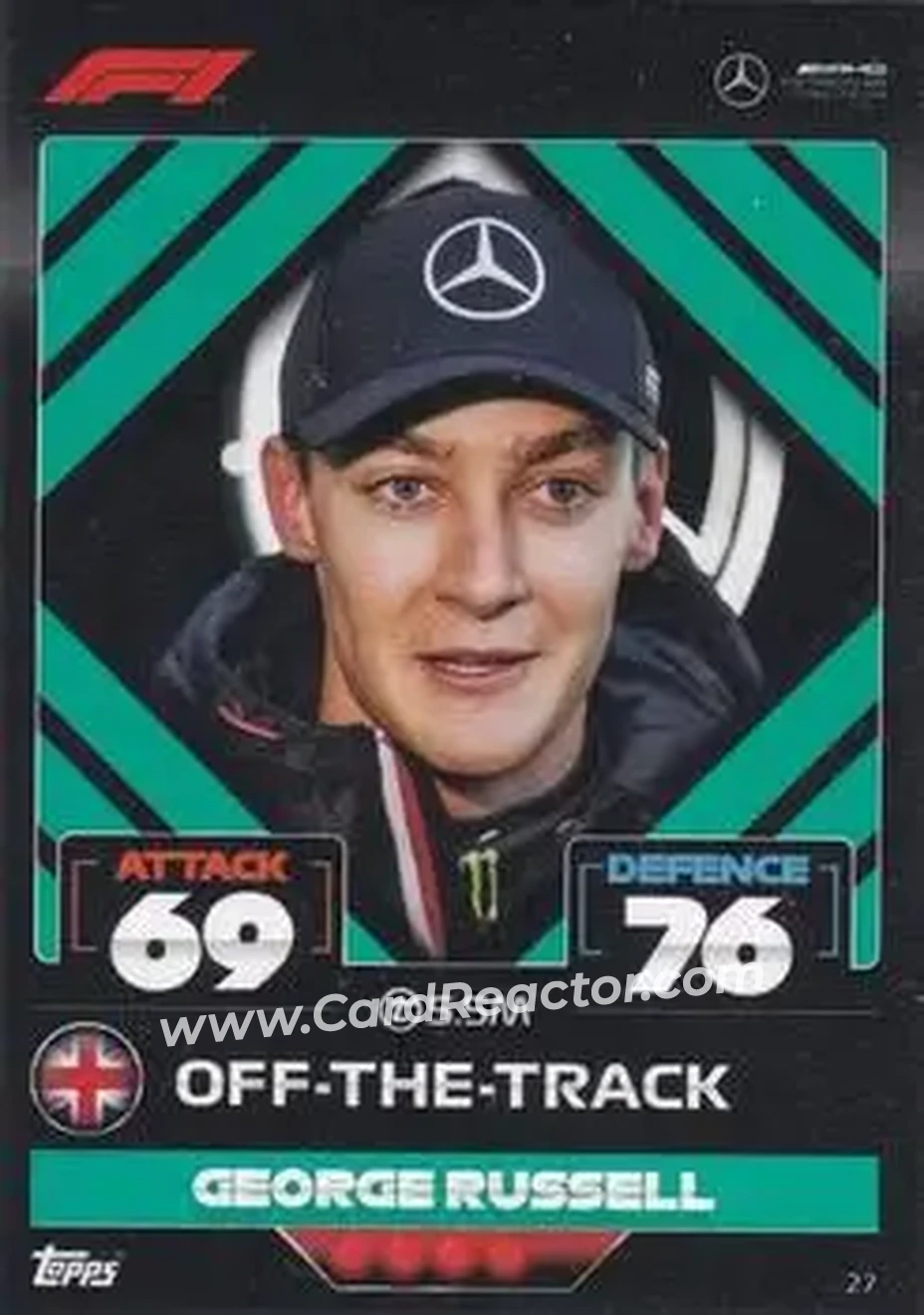 2022 Topps Turbo Attax F1 #27 - George Russell - Mercedes-AMG Petronas Formula One Team - Front