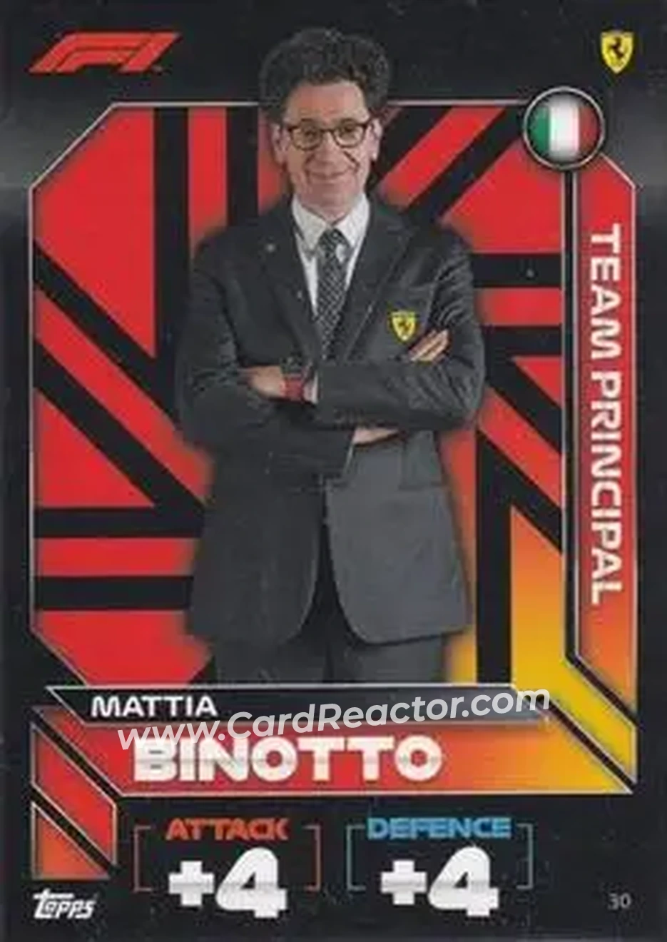 2022 Topps Turbo Attax F1 #30 - Mattia Binotto - Scuderia Ferrari - Front