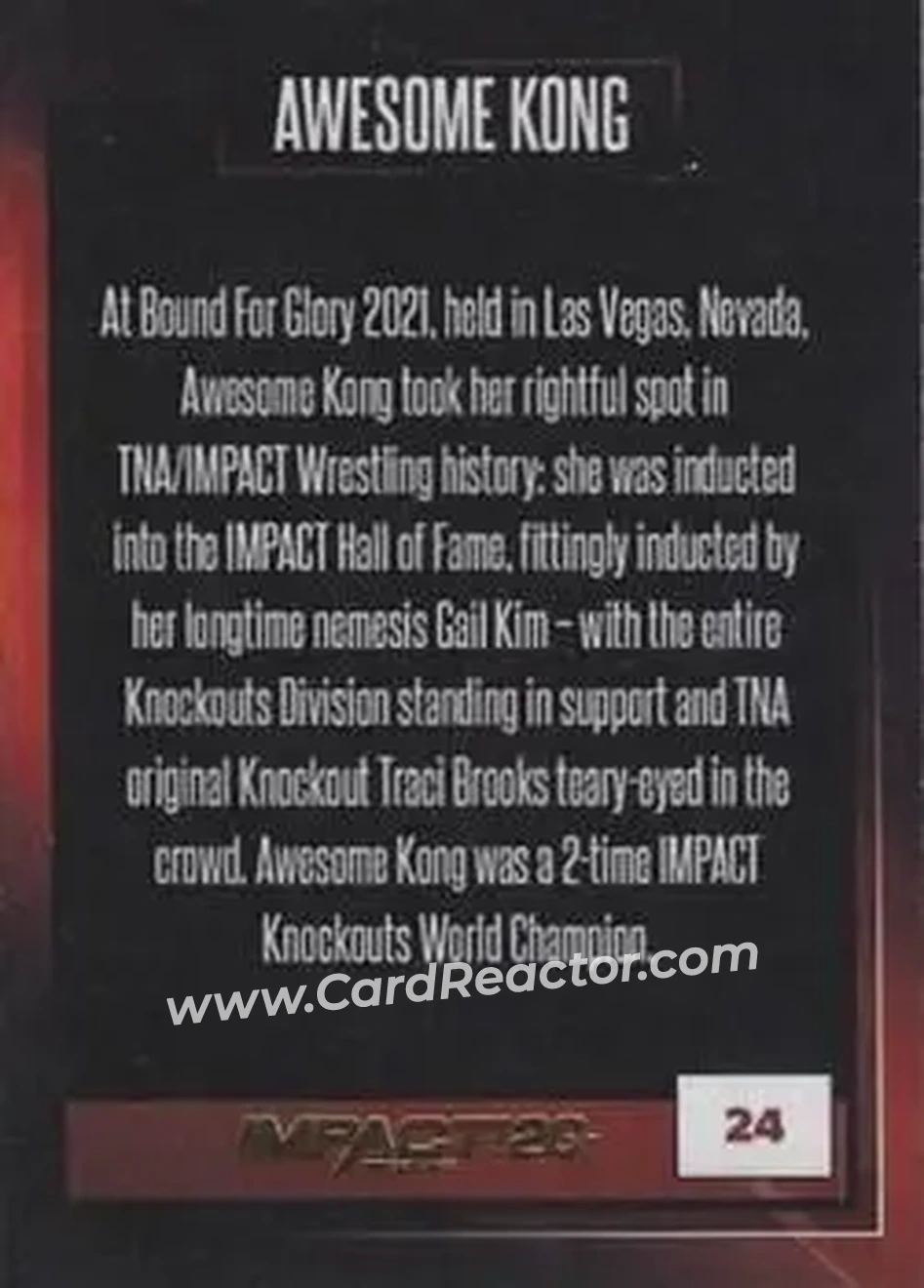 2022 Impact! Wrestling #24 - Awesome Kong - Back