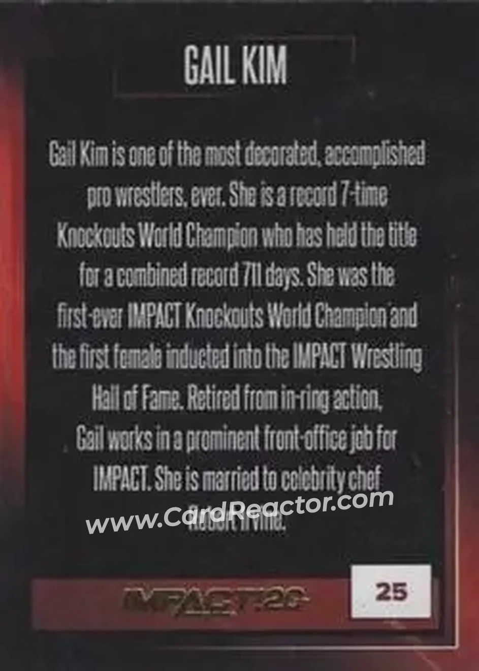 2022 Impact! Wrestling #25 - Gail Kim - Back