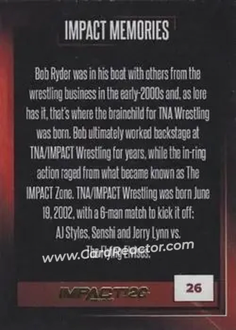 2022 Impact! Wrestling #26 - Bob Ryder - Back