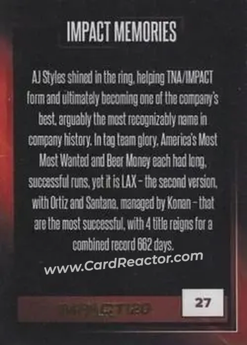 2022 Impact! Wrestling #27 - LAX - Back