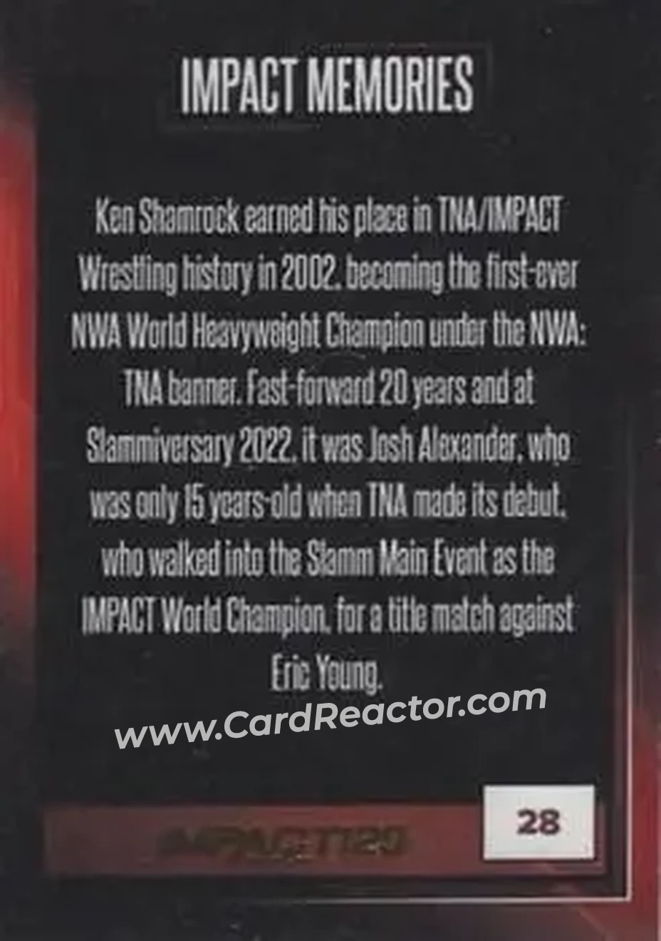 2022 Impact! Wrestling #28 - Josh Alexander - Back