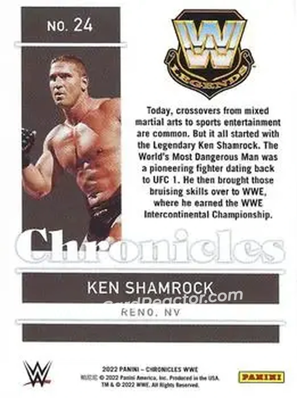 2022 Panini Chronicles WWE #24 - Ken Shamrock - Back