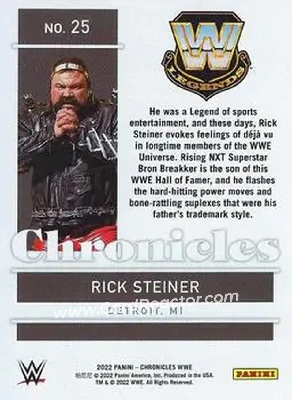 2022 Panini Chronicles WWE #25 - Rick Steiner - Back