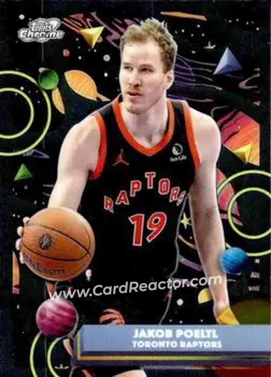 2025-26 Topps Chrome Cosmic #91 - Jakob Poeltl - Toronto Raptors - Front 2025-26 Topps Chrome Cosmic #91 - Jakob Poeltl - Toronto Raptors - Front