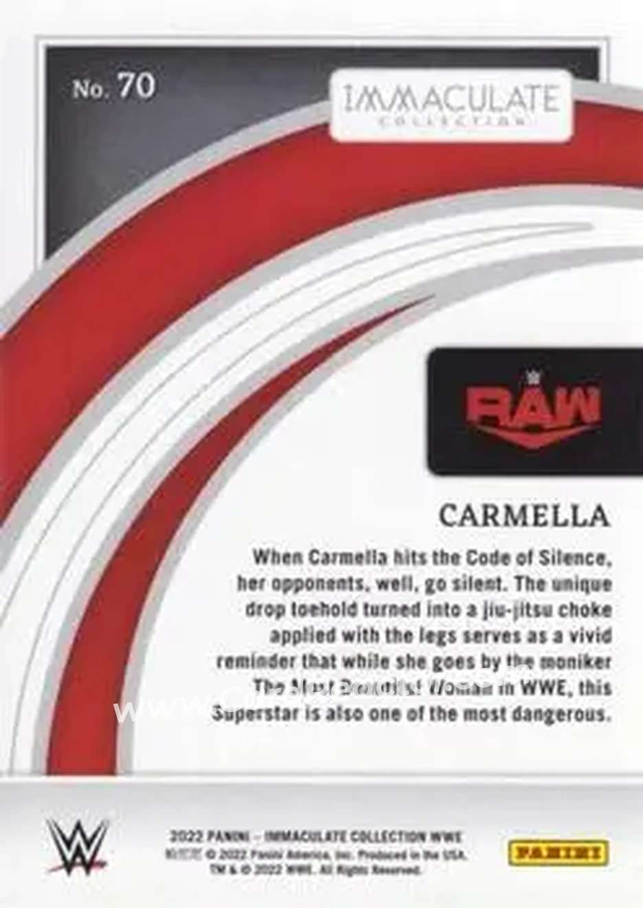 2022 Panini Immaculate Collection WWE #70 - Carmella - Back