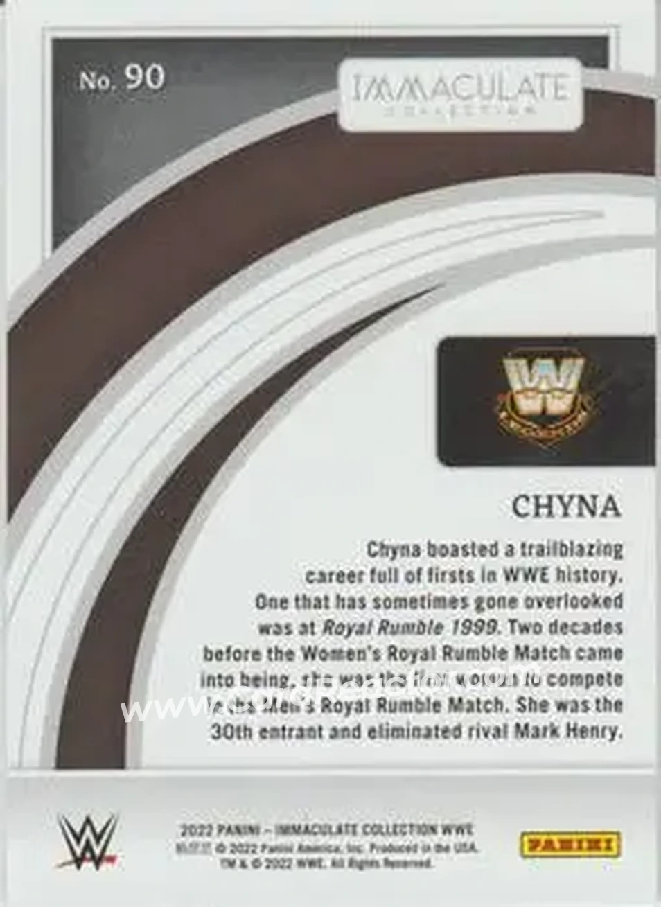 2022 Panini Immaculate Collection WWE #90 - Chyna - Back